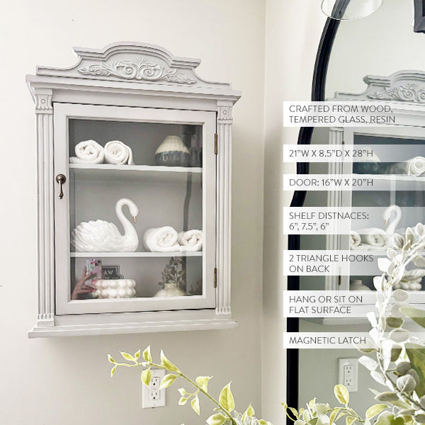 Baroque Elegance Wall Mounted Cabinet with Magnetic Door