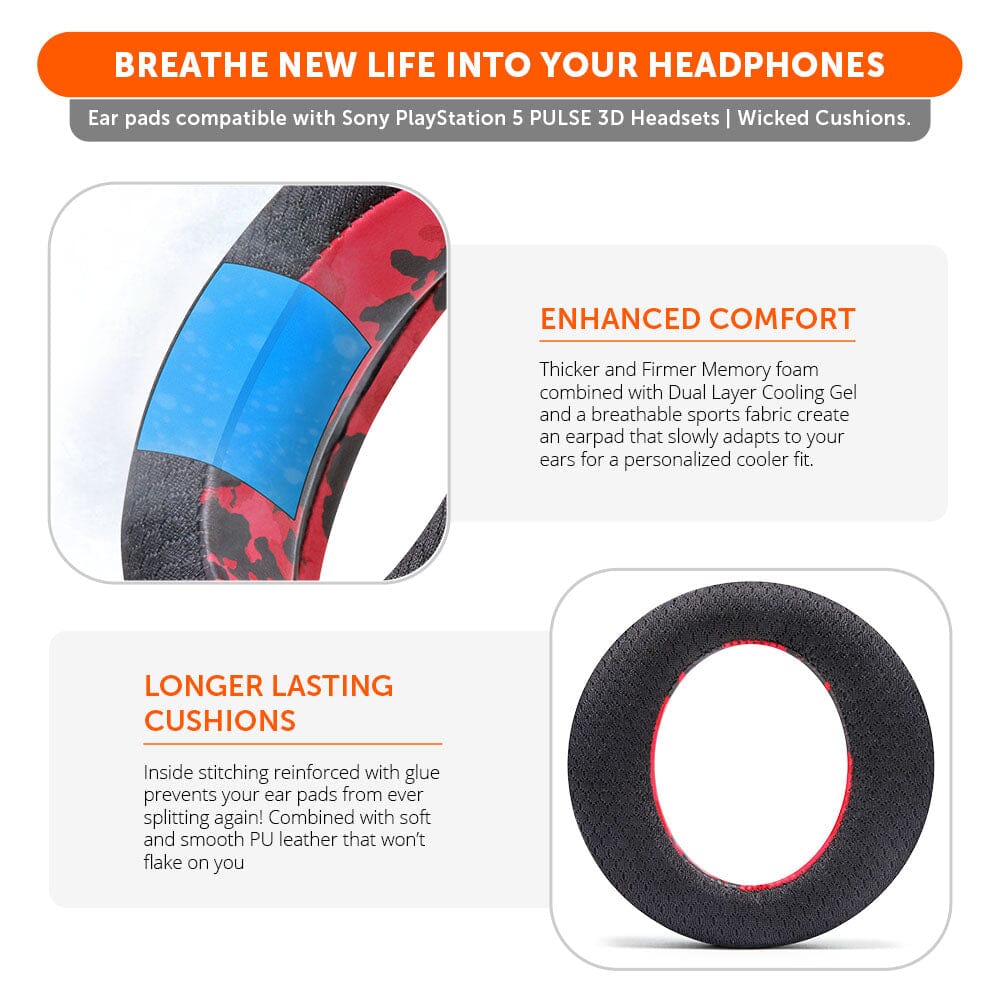 WC FreeZe Pulse 3D - Cooling Gel Earpads For PS5 Pulse 3D Headset