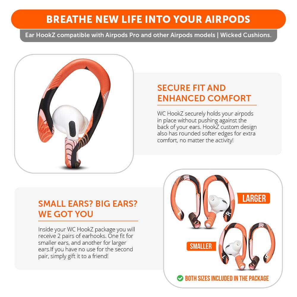WC HookZ - Over Ear Hooks for Airpods Pro 1, 2 & Airpods 1, 2, 3