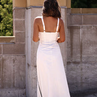 White and Black Trim Detail Maxi Dress - FINAL SALE