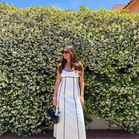 White and Black Trim Detail Maxi Dress - FINAL SALE