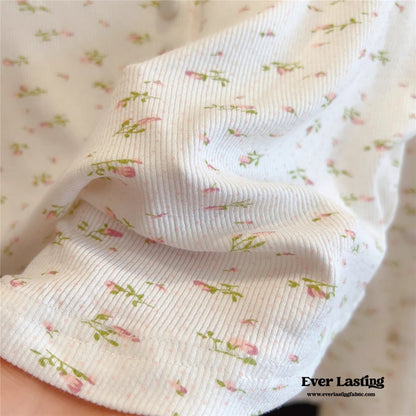 White Floral Pajama Set
