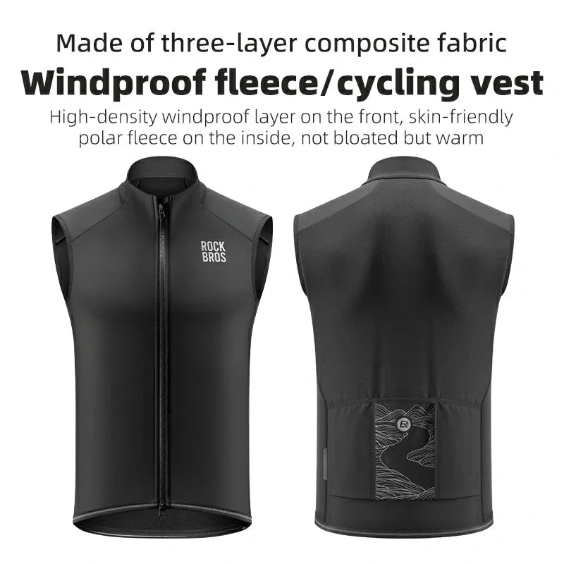 Windproof Fleece Cycling Vest