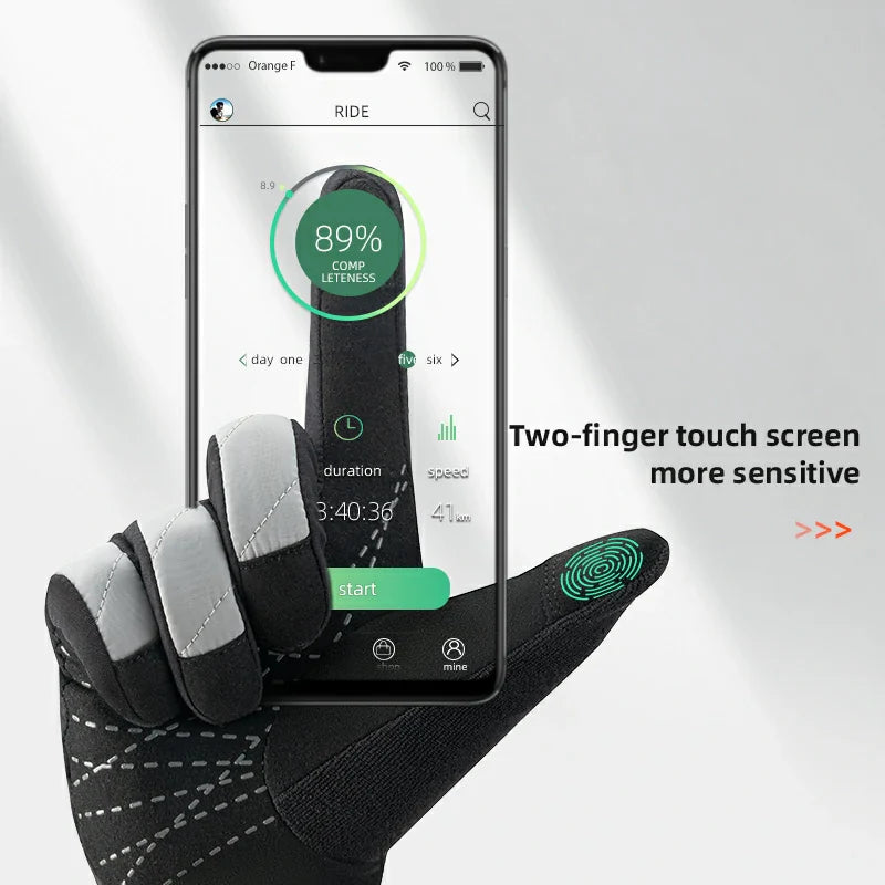 Winter Long-Finger Gloves Windproof Velvet