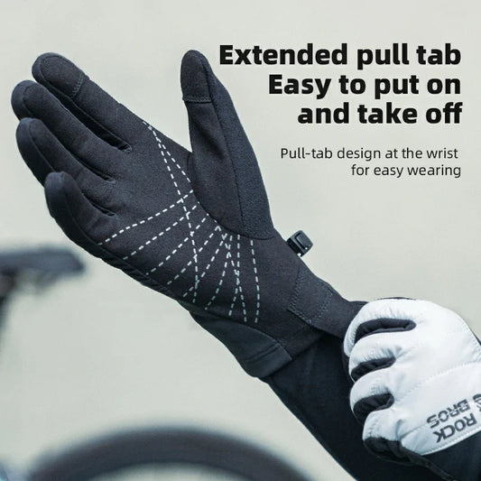 Winter Long-Finger Gloves Windproof Velvet