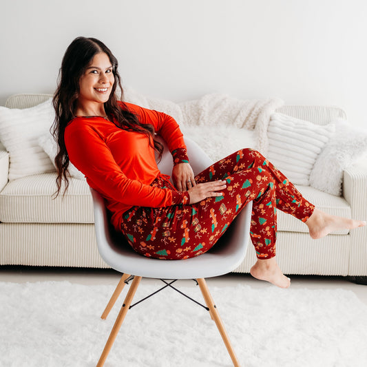 Women’s Christmas Pajama Set: Cozy Bamboo PJs with Red Truck & Tree Print (2025 Limited Edition)