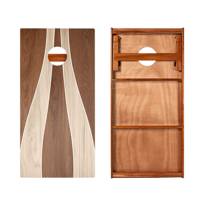 Wood Curvy Triangle Silver Series Cornhole Boards