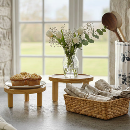 Pine Wood Risers, Set of Two