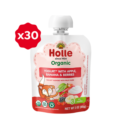 Holle Organic Apple, Banana & Berries Yogurt Pouches