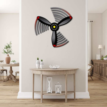 Multicolor metal wall art Propeller Spin Metal Wall Art