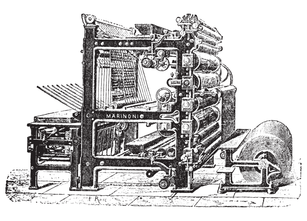 Old fashioned printing press