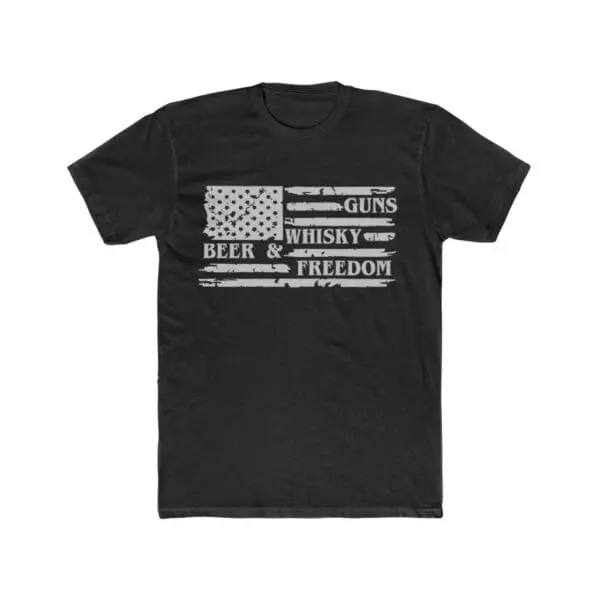 Guns, Whiskey, Beer, Freedom | Born Patriotic | Men's Athletic Fit T-Shirt - Image 3