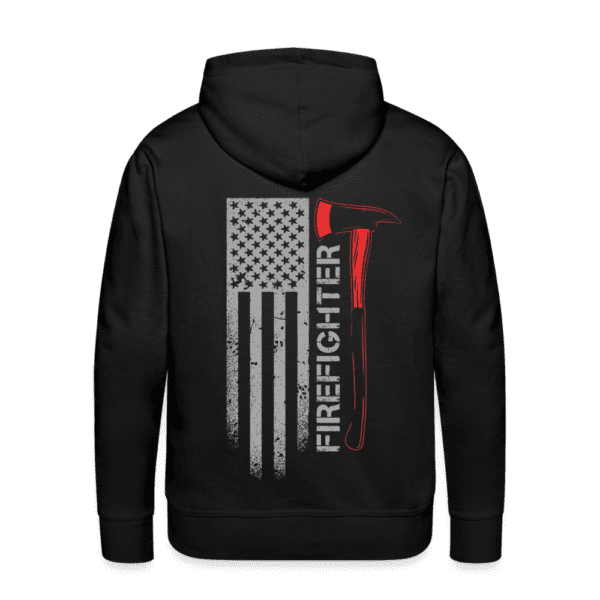 Firefighter w/ American Flag - Born Patriotic | Men's Hoodie | Casual Fit