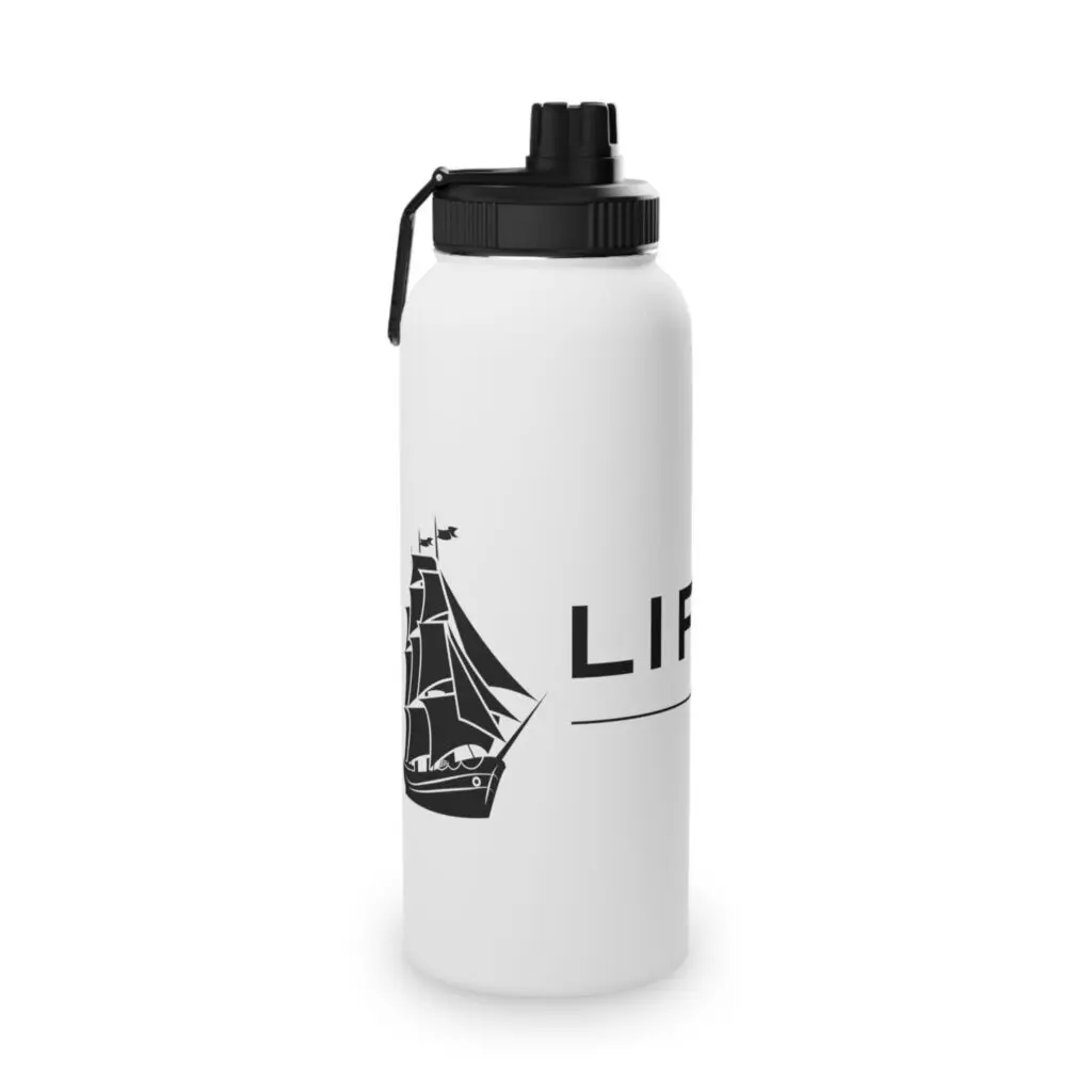 LifeLine - Stainless Steel Water Bottle, Sports Lid