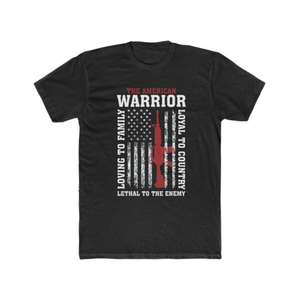 The American Warrior  | Born Patriotic | Men's Athletic Fit T-Shirt - Image 3