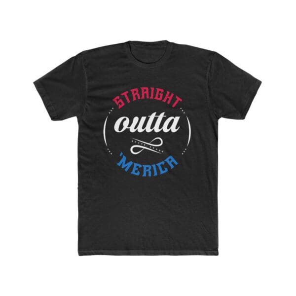 Straight Outta 'Merica | Born Patriotic | Men's Athletic Fit T-Shirt - Image 3