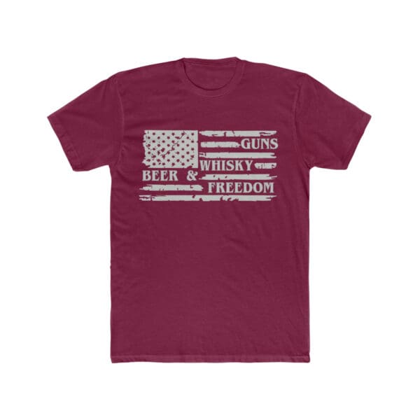 Guns, Whiskey, Beer, Freedom | Born Patriotic | Men's Athletic Fit T-Shirt - Image 7