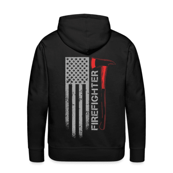 Firefighter w/ American Flag - Born Patriotic | Men's Hoodie | Casual Fit