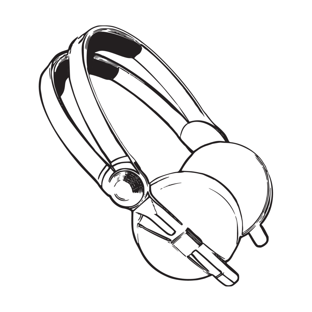 Pencil illustration of headphones