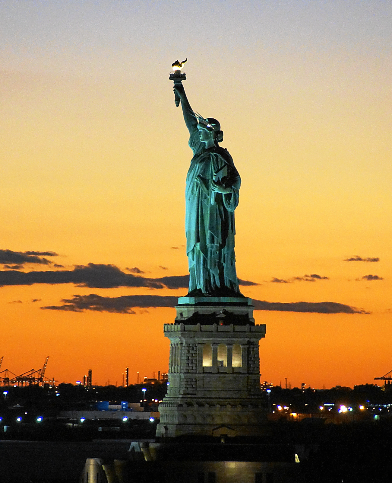 Statue of liberty at night