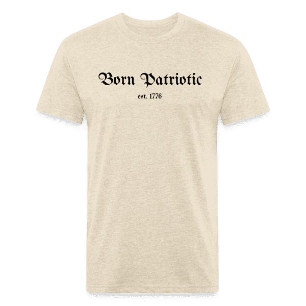 Land of the Free - Born Patriotic | Fitted Cotton/Poly Men's T-Shirt - Image 2