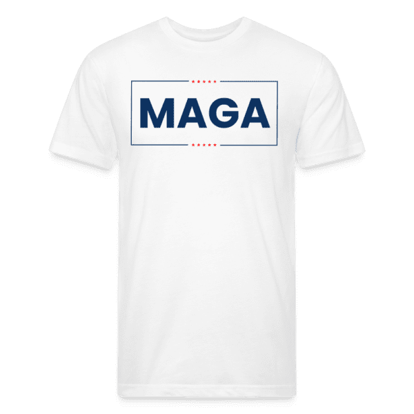 MAGA - Born Patriotic | Men's Fitted Cotton/Poly T-Shirt - Image 2