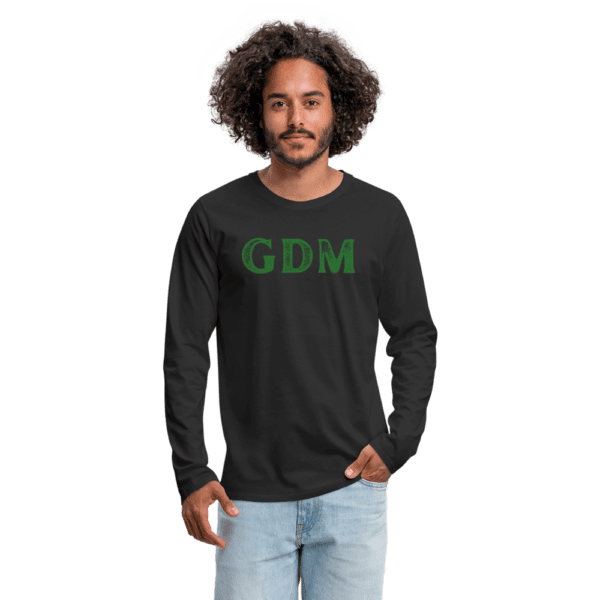 GDM Simple Text Logo | Men's Premium Long Sleeve T-Shirt | Casual Fit - Image 2