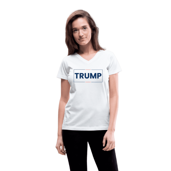 TRUMP - Born Patriotic | Women's V-Neck T-Shirt - Image 4