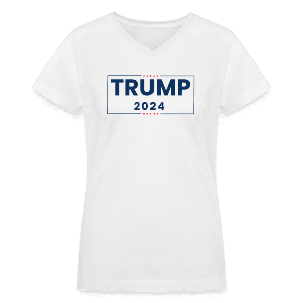 TRUMP 2024 - Born Patriotic | Women's V-Neck T-Shirt