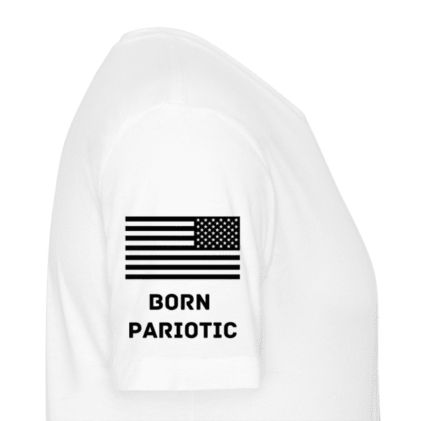 TRUMP 2024 - Born Patriotic | Men's Fitted Cotton/Poly T-Shirt - Image 2