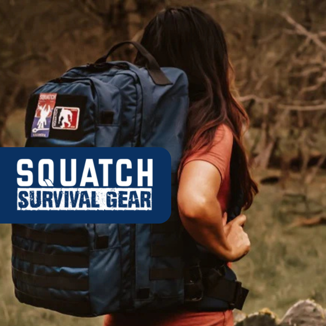 Squatch Survival Gear logo and products